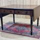 Table bureau anglaise en acajou XIXème avec 2 tiroirs