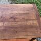 Antique cherry wood farm table with turned base with 2 drawers and 1 pull