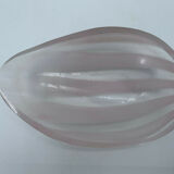 GLASS CUT MURANO VENICE FREE FORM STRIPES WHITE PINK 1960