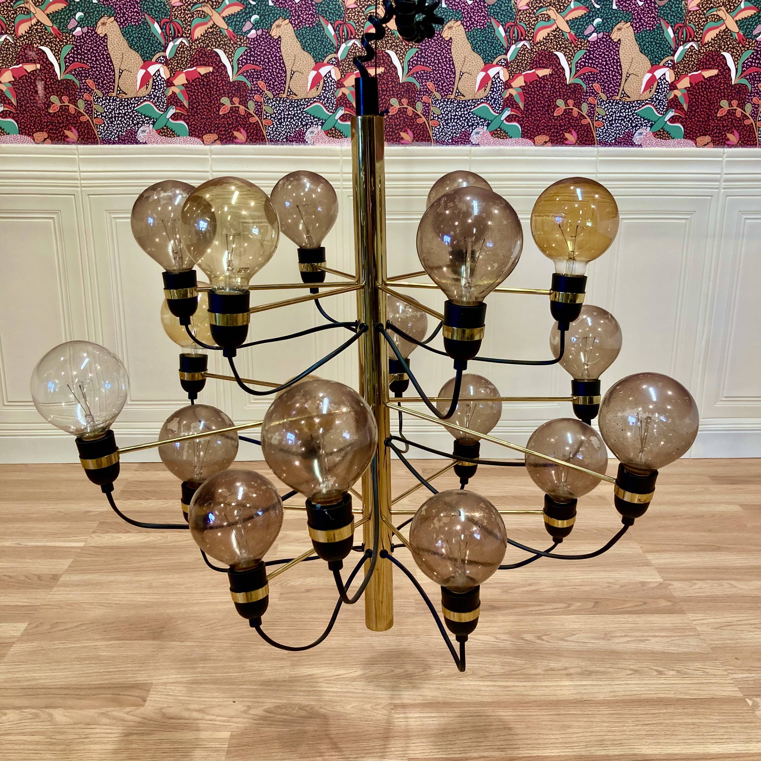 Grande suspension design métal d'époque