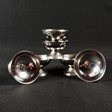 6 coupelles à glace sur pied en inox service à dessert vintage