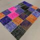 Distressed vintage turkish patchwork rug 219x150 cm wool medium