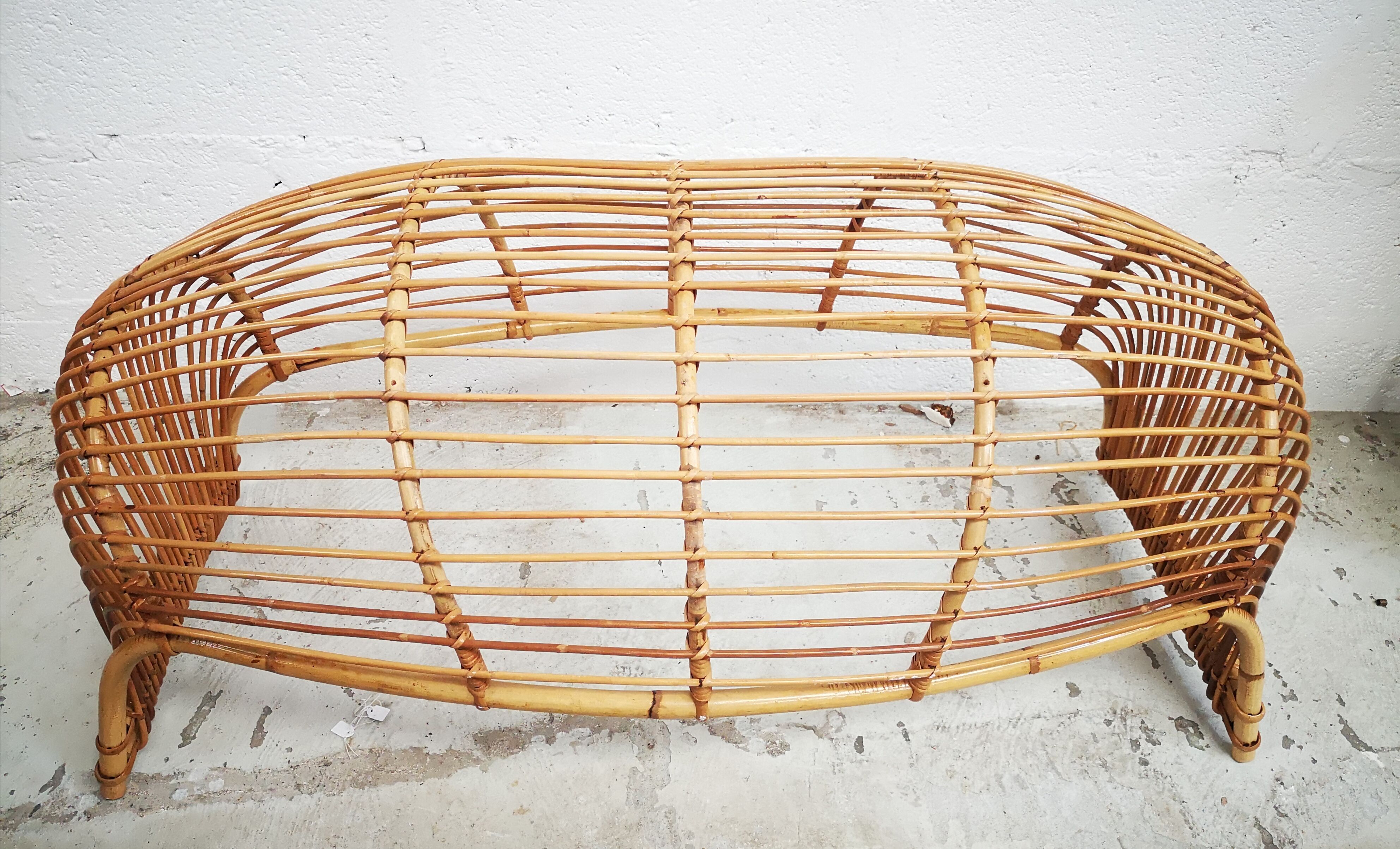 Vintage rattan cradle