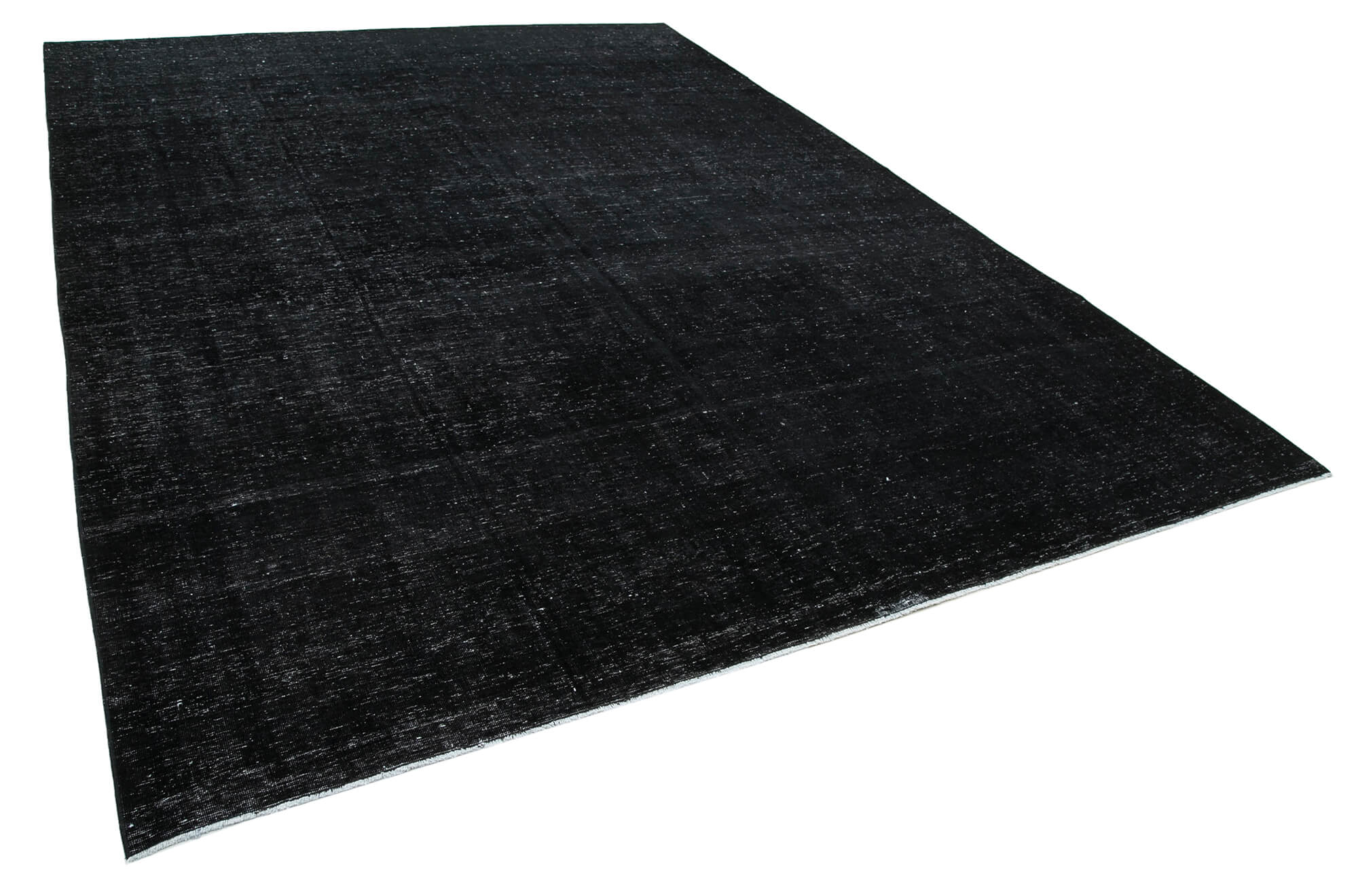 Handwoven persian overdyed 271 cm x 382 cm black wool carpet