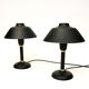Black and classic Swedish pair of metal table lamps 1950s