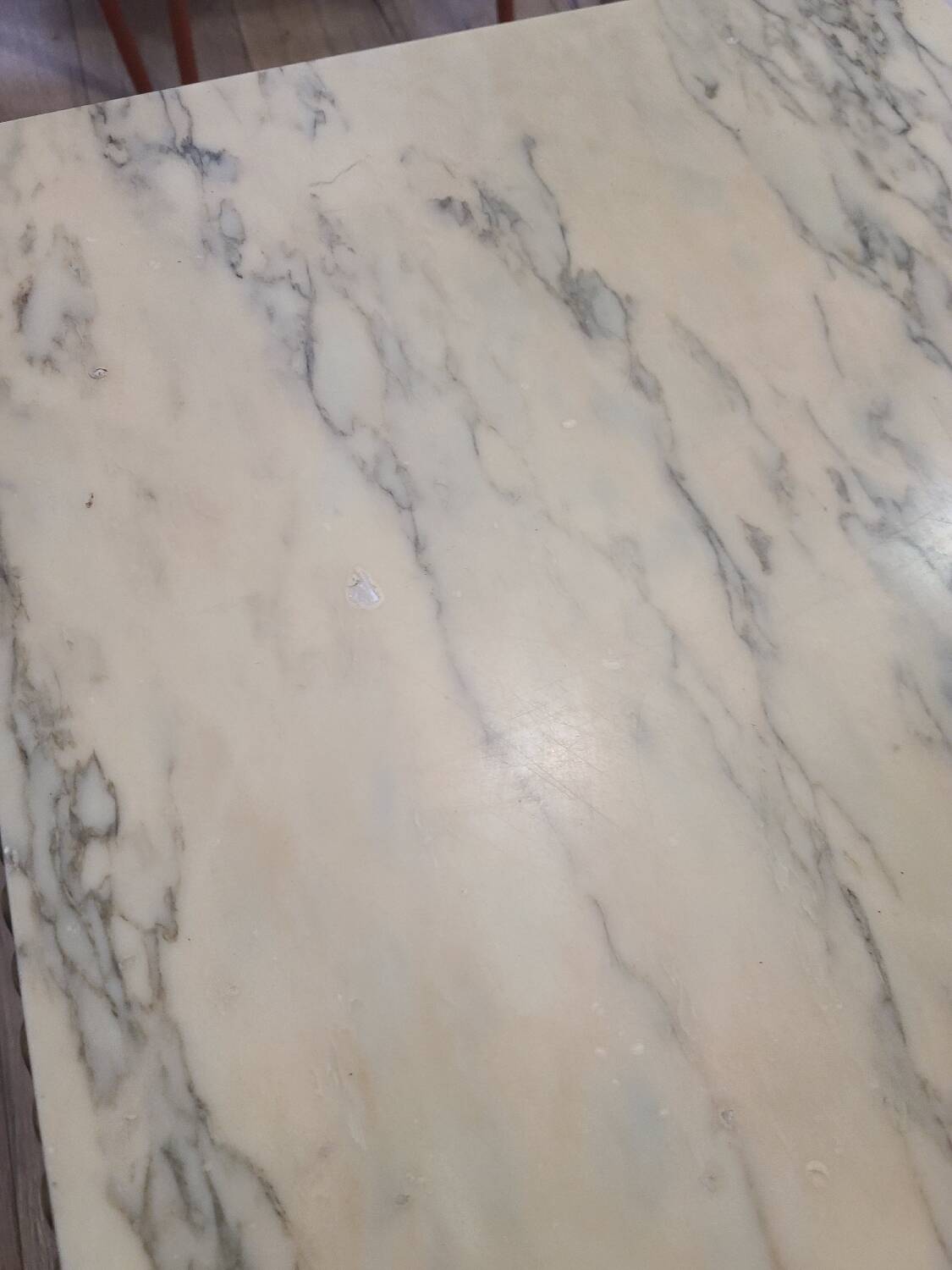 Marble coffee table with brass legs