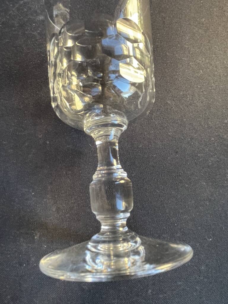 5 Blown and cut crystal water glasses – Art Nouveau