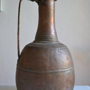 ancien grand coquemar en cuivre rouge