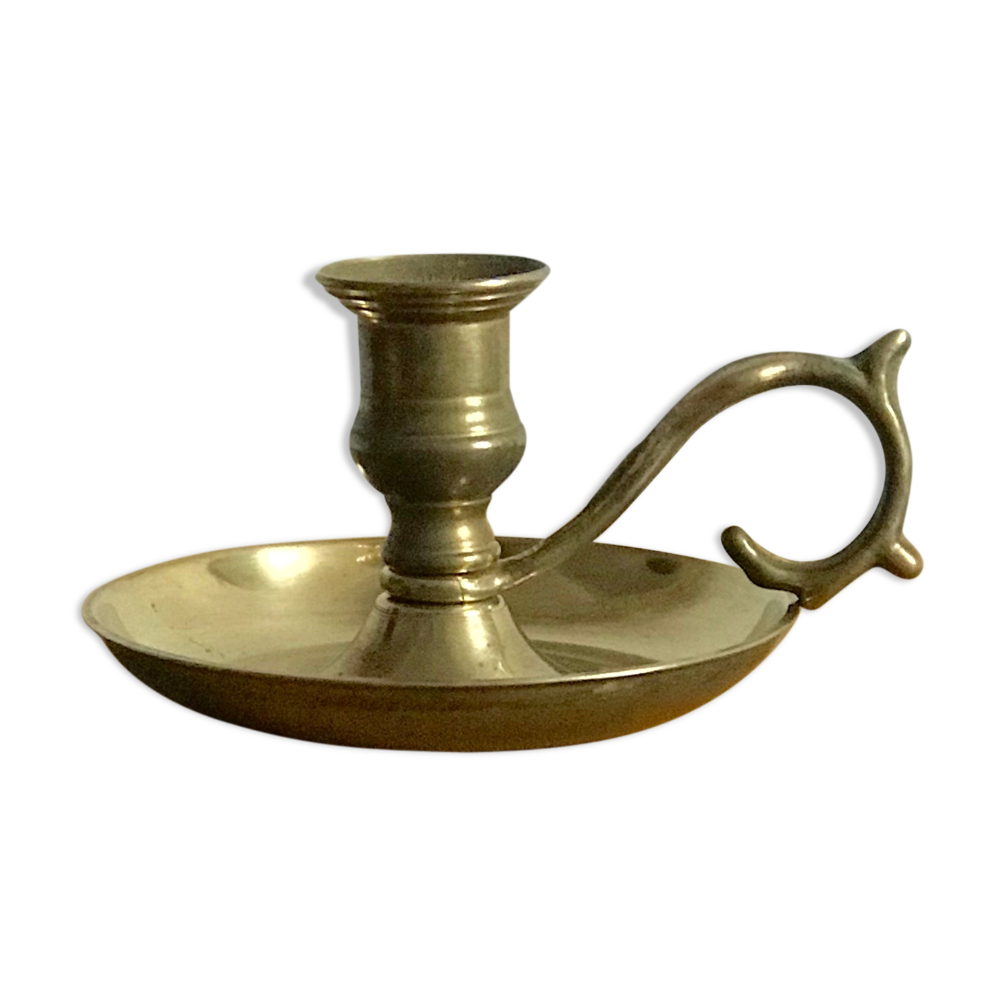 Brass hand-held candlestick