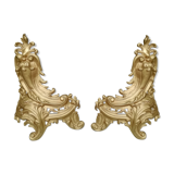 Pair of gilded bronze channels Louis XV style