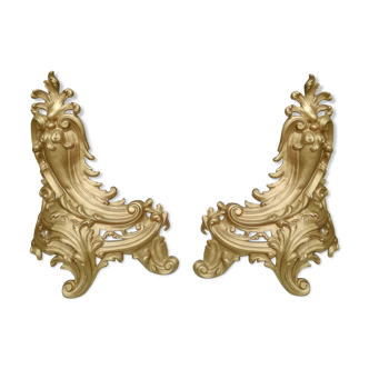 Pair of gilded bronze channels Louis XV style