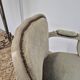 Louis XV style cabriolet armchair in patinated wood and velvet