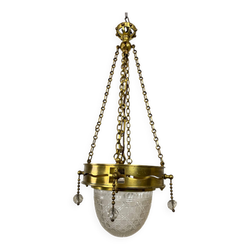 Suspended brass art from the Vienna Secession by Kolo Moser.