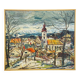 Vintage oil painting of a Bavarian village, Alexander Michael 1973.