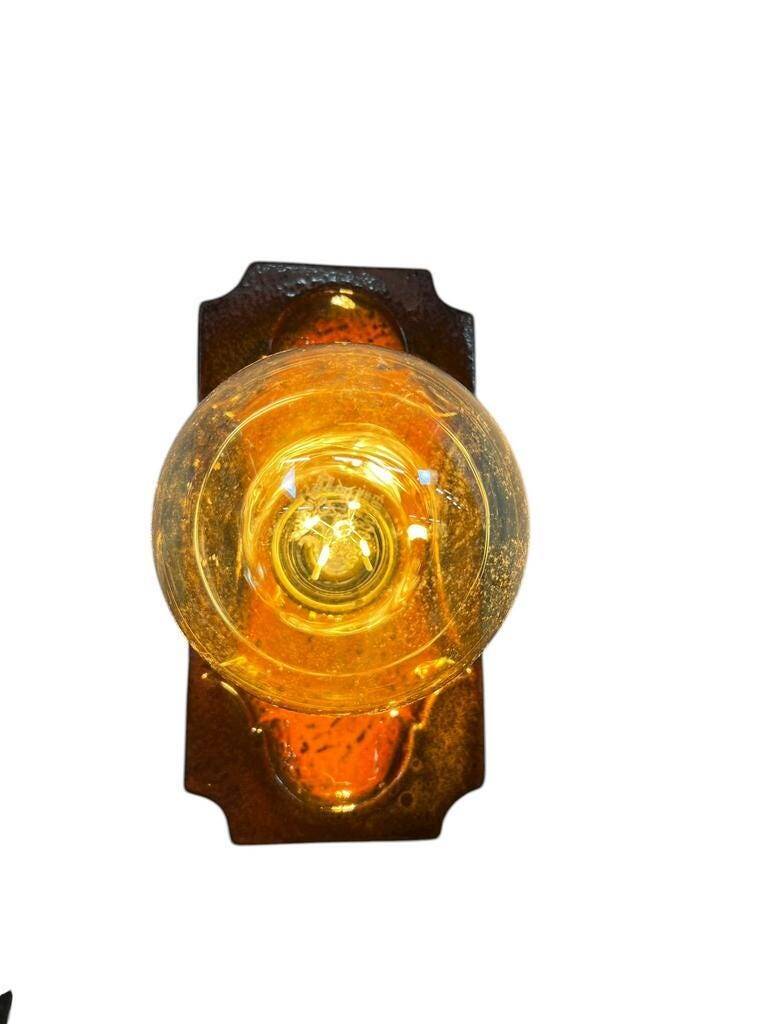 Vintage ceramic wall sconce, fat lava