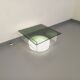 Vintage Italian square illuminated coffee table in glass and plexiglass
