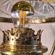Large brass lamp with its crystal dome electricity redone in the 70s 50x22 cm