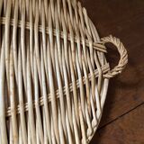 Set of 3 wicker and bamboo trays.