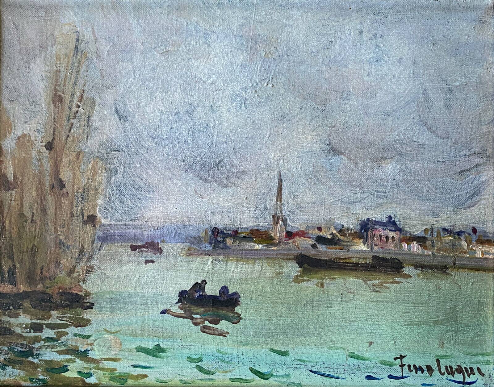 HST painting signed Georges FERRO-LA GREE (born 1941) Landscape of Loire Bréhémont?