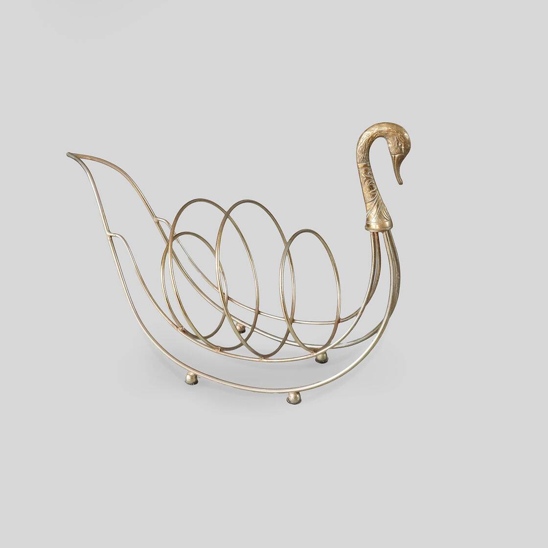 Mid century swan magazine rack by maison jansen