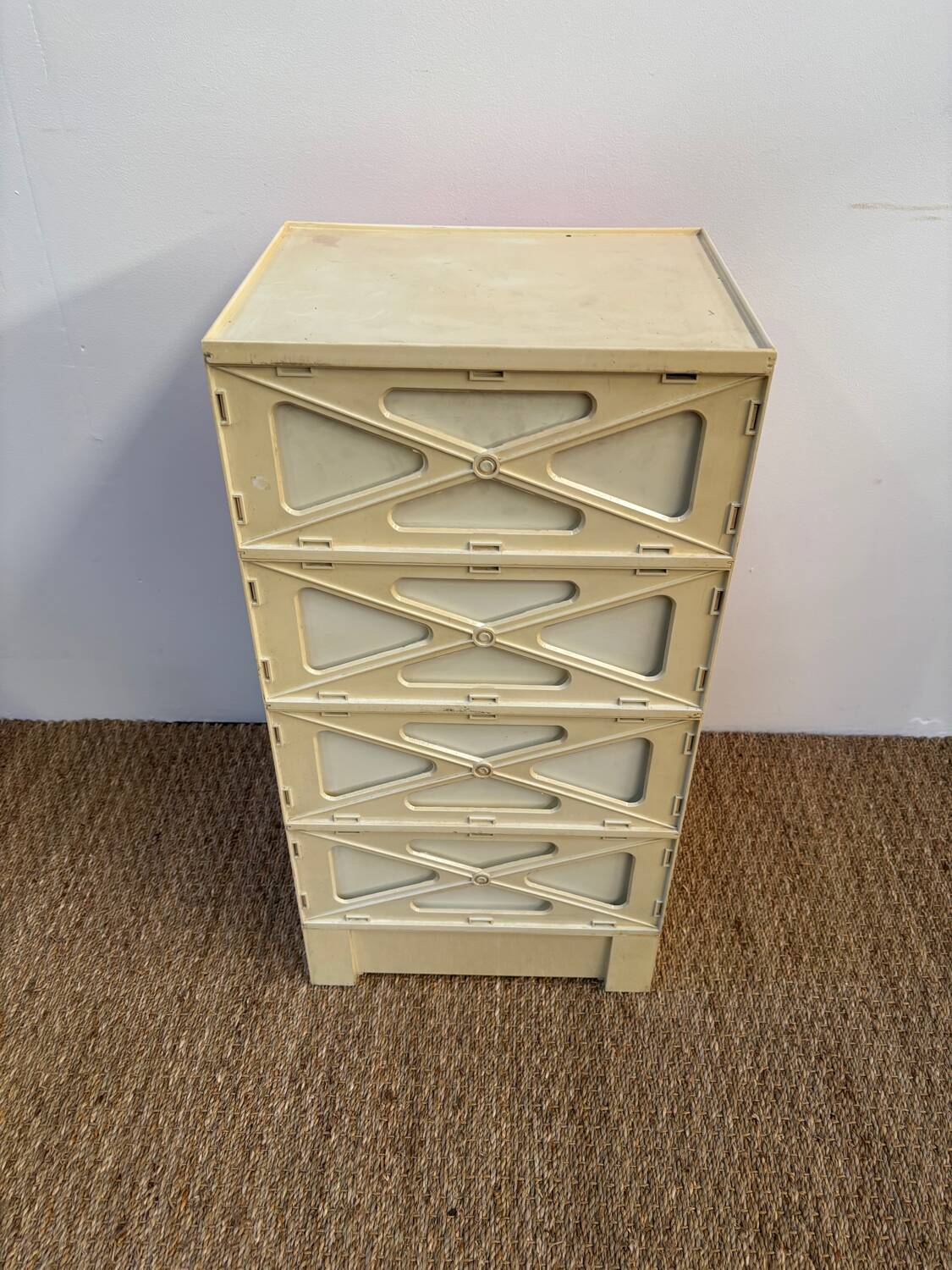 Prisunic orange chest of drawers 1970