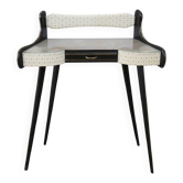 Table console en bois avec plateau en verre, années 1950