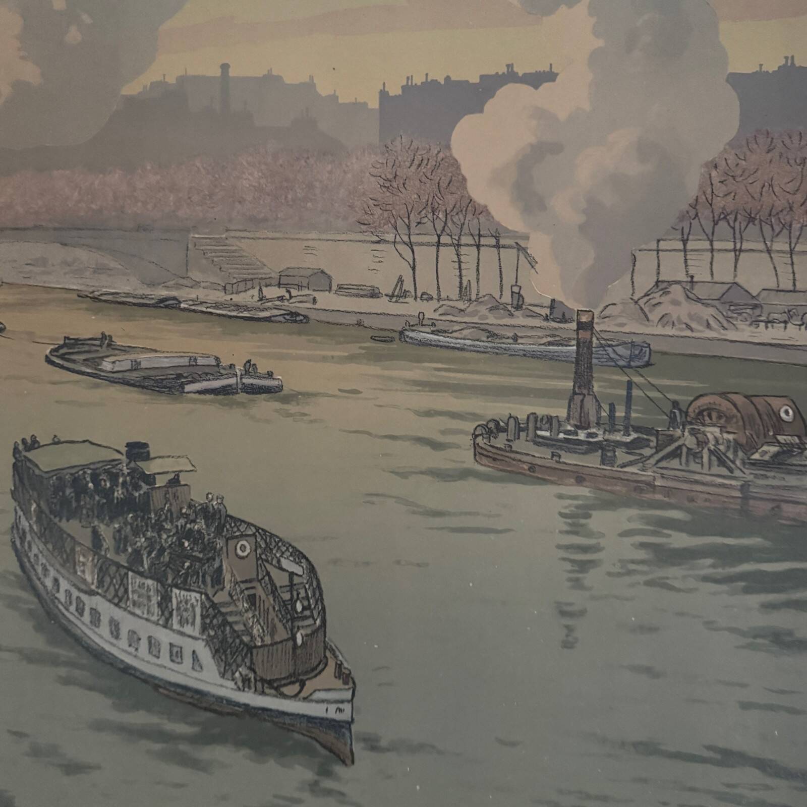 Lithograph by Henri Rivière Parisian Landscapes - The Trocadéro