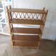 Wooden and rattan bookcase, 1970s-1980s