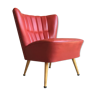 Vintage armchair in red skaï - 1960
