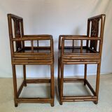 Pair of Chinese bamboo armchairs