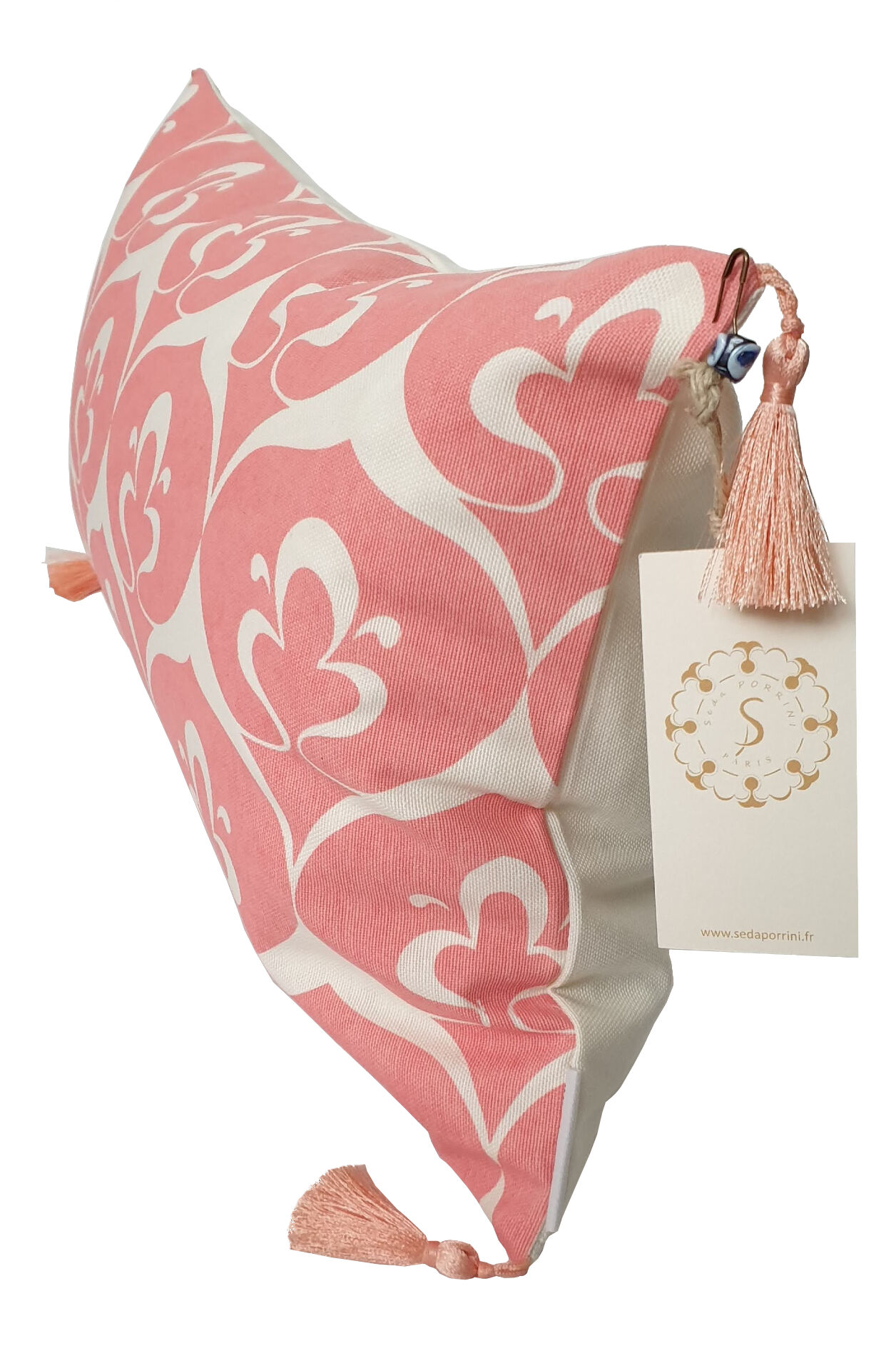 Ottoman cushion cover white / bright pink - 30 x 50