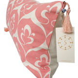 Housse de coussin ottoman blanc rose vif - 30 x 50