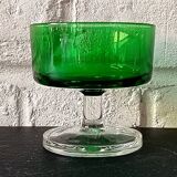 6 stemmed cups in emerald green, Cavalier Luminarc France