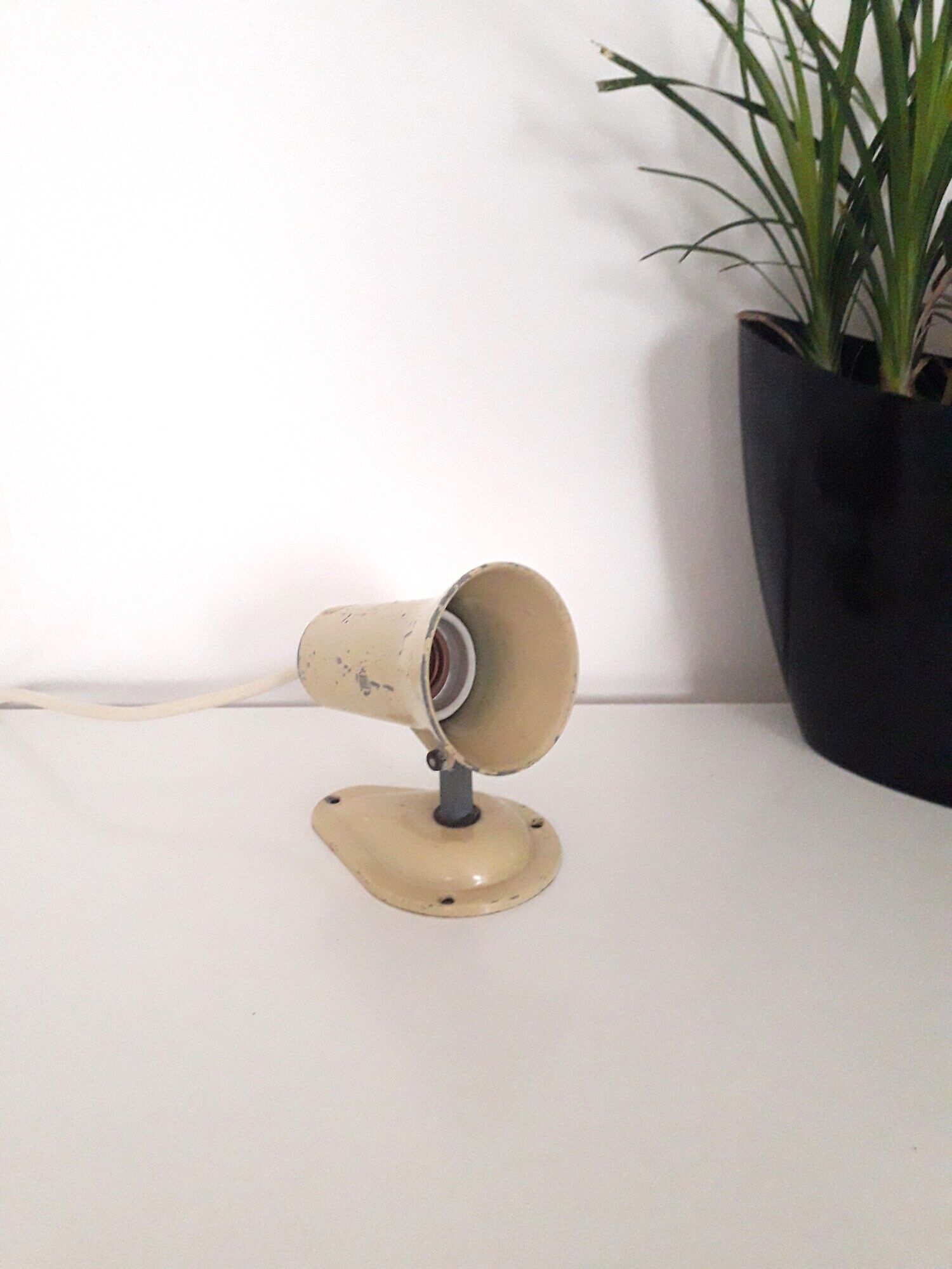 Table lamp / wall lamp LITA France - Beige lacquered metal - 1950