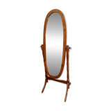 Tilting cheval mirror, in beechwood, for bedroom or dressing room