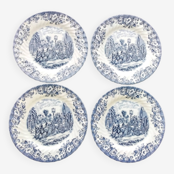 4 Johnson Bros Dinner Plates Model Coaching Scene