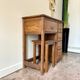 Desk 5 drawers and stool in dark ☐ wood 72 x 40 cm