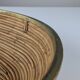 Italian oval rattan and brass centerpiece, mid-century style, 1970s