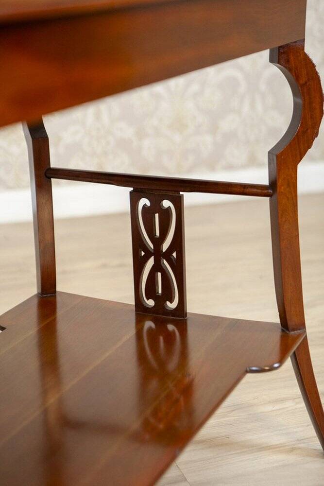 Table basse en acajou brun Art Nouveau du début du 20e siècle, années 1950