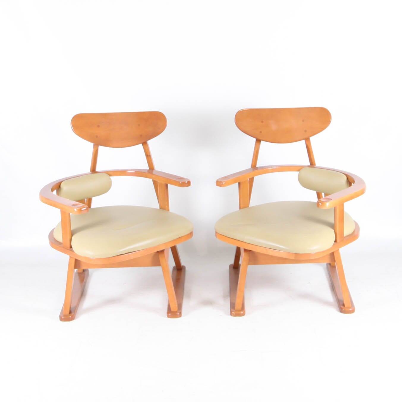 Pair of Japanese armchairs