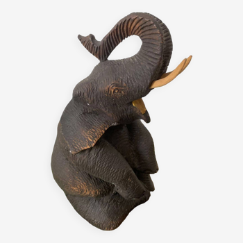 Wooden elephant paperweight