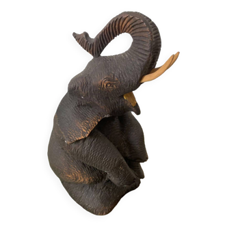 Wooden elephant paperweight