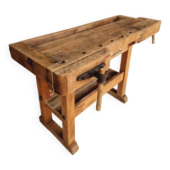 Old workbench beech bathroom furniture side table