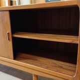 Enfilade scandinave vintage en teck avec portes à rideau