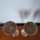 6 champagne flutes in brass and silver plated metal 1970
