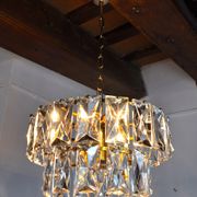 Lustre Kinkeldey 2 niveaux cristaux Allemagne 1970