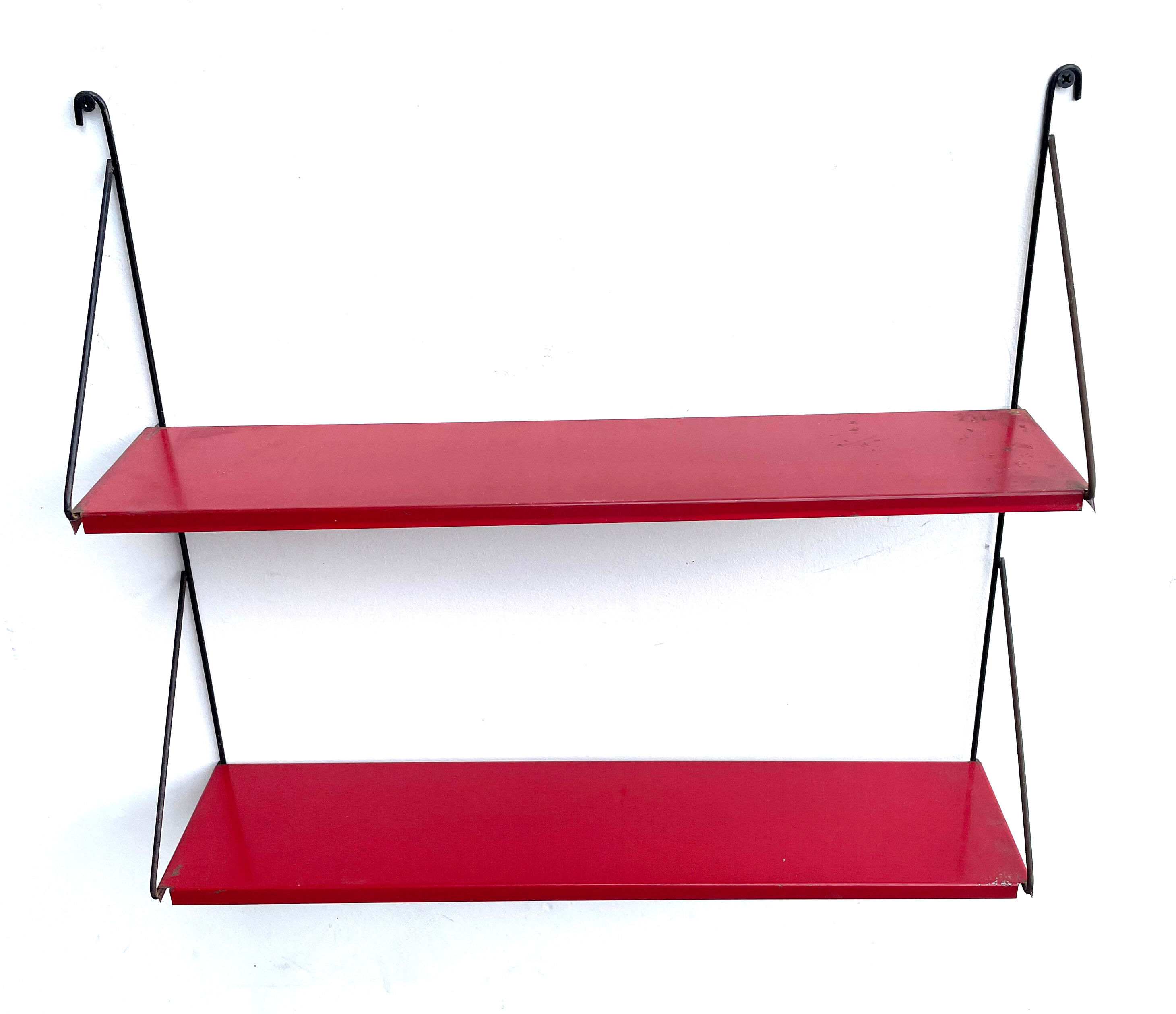 Vintage metal wall shelf wall rack minimalistic 1960’s