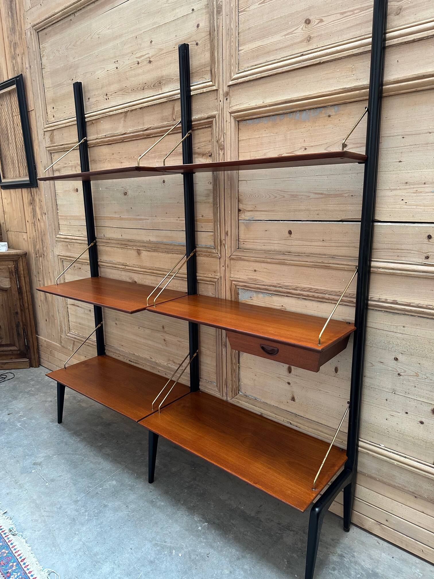 Modular teak shelf by Louis Van Teeffelen 1950s
