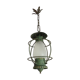 Lantern hanging lamp vintage green effect of gray painted metal