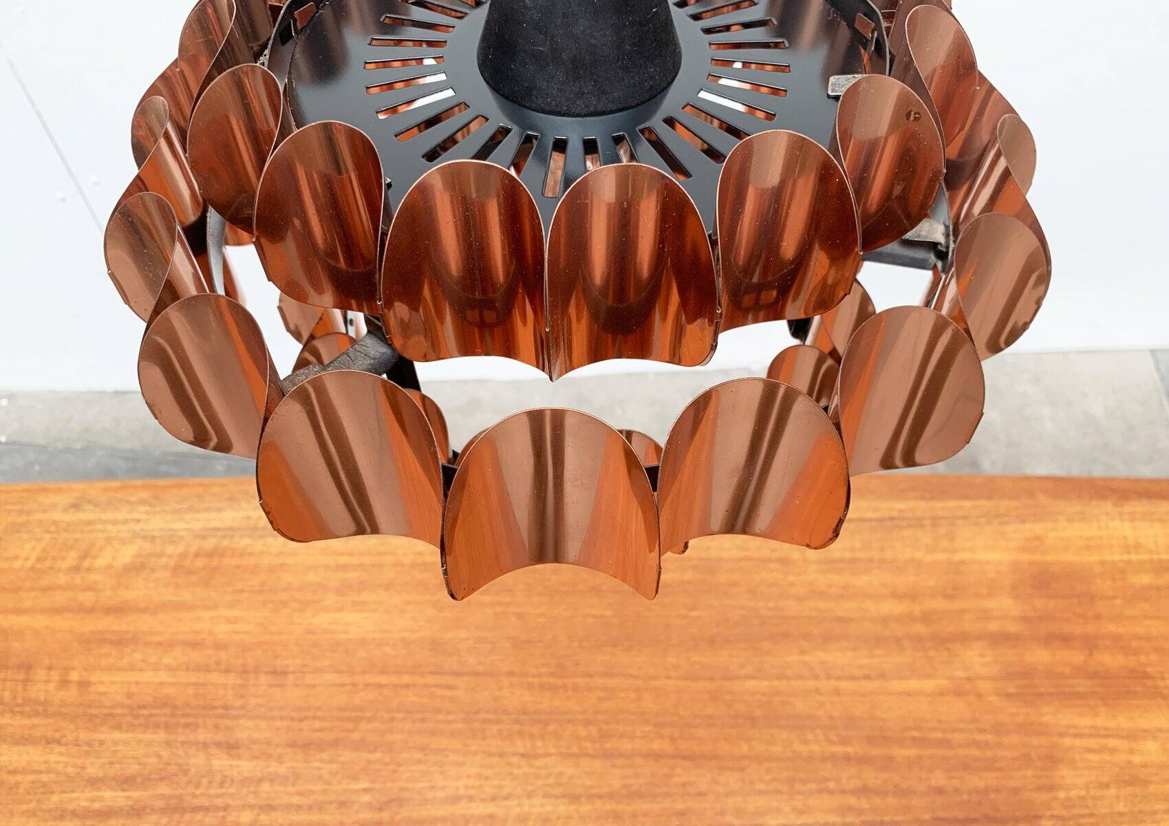 Copper pendant lamp Swiss type 810 modern mid-century by Hans Zender for Temde